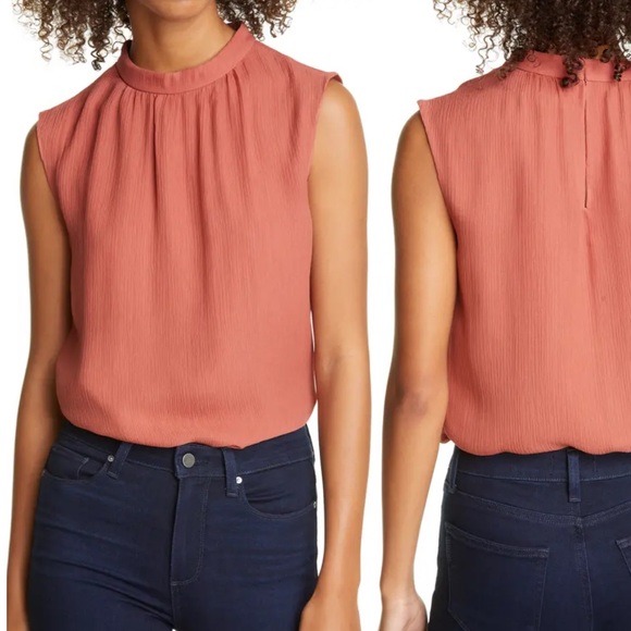 NORDSTROM SIGNATURE Mock Neck Silk Blouse - Picture 1 of 9